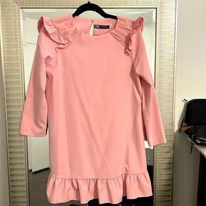 Pink mini ruffle zara dress